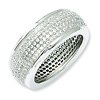 Elliot Skye Sterling Silver 5 Row Micro Pave Cubic Zirconia Eternity Ring