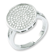 Elliot Skye Flat Circle Micro Pave CZ Sterling Silver Cocktail Ring