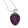 Elliot Skye Sterling Silver Micro Pave CZ Strawberry Charm Necklace