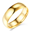 14K Yellow Gold 6mm LITE COMFORT FIT Plain Wedding Band Ring