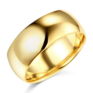 8mm Lite Comfort Fit Plain 14K Yellow Gold Wedding Band