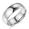 14K White Gold 7mm LITE COMFORT FIT Plain Wedding Band Ring