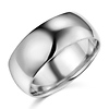 14K White Gold 8mm LITE COMFORT FIT Plain Wedding Band