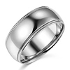 8mm Milgrain Lite COMFORT FIT 14K White Gold Wedding Band