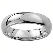 6mm Plain Cobalt Free Tungsten Carbide Comfort-fit Wedding Band