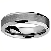 6mm Beveled Edge Cobalt Free Tungsten Carbide Comfort-fit Wedding Band