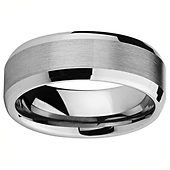 8mm Beveled Edge Cobalt Free Tungsten Carbide Comfort-fit Wedding Band