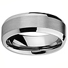 8mm Beveled Edge Cobalt Free Tungsten Carbide Comfort-fit Wedding Band