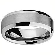 8mm Beveled Edge Cobalt Free Tungsten Carbide Comfort-fit Wedding Band