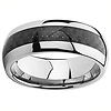 8mm Black Carbon Fiber Inlay Cobalt Free Tungsten Carbide Comfort-fit Wedding Band