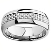 8mm White Carbon Fiber Inlay Cobalt Free Tungsten Carbide Comfort-fit Wedding Band
