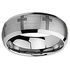 8mm Cross Laser Engraved Cobalt Free Tungsten Carbide Comfort-fit Wedding Band