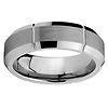 7mm Beveled Edge Cobalt Free Tungsten Carbide COMFORT-FIT Wedding Band
