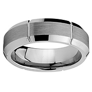 7mm Beveled Edge Cobalt Free Tungsten Carbide COMFORT-FIT Wedding Band