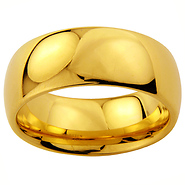 9mm Cobalt Free Tungsten Carbide Gold Plated COMFORT-FIT Wedding Band