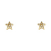 14K Yellow Gold Plated Star CZ Stud Earrings with Screw-back