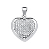 CZ Micro Pave Shimmering Sterling Silver Heart Dangling Pendant