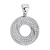 Swirling Circle Shimmering CZ Sterling Silver Pendant