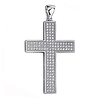 Shimmering White CZ Modern Sterling Silver Cross Pendant