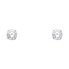 14K White Gold 6mm Round Cut Cubic Zirconia Silicone Push Back Stud Earrings