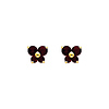 14K Yellow Gold January CZ Birthstone Butterfly Stud Earrings (Garnet, Deep Red)