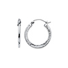 14K White Gold 2mm Thickness Diamond-Cut Elegant Hinged Hoop Earrings (0.6