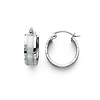 14K White Gold 5mm Thickness Fancy Hoop Earrings (0.5