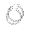 14K White Gold 3mm Thickness Twisted Hoop Earrings (1.6' or 40mm Diameter)