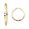 14k Yellow Gold 1.5mm Thickness Multifaceted Square Tube Endless Hoop Earrings (1