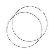 Polished 1.5mm Thick X-Large Endless White Gold Hoop Earrings (2.4
