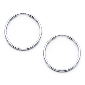 small white gold hoop earrings