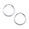 14K White Gold 1.5mm Thickness High Polished Endless Hoop Earrings  (0.6
