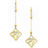 14K Yellow Gold Fancy Dangle Hanging Earrings