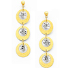 14K Yellow and White 2 Two Tone Gold Fancy Dangle Hanging Earrings with Pushback