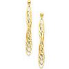 14K Yellow Gold Fancy Dangle Hanging Earrings with Pushback