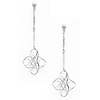 14K White Gold Fancy Twisted Dangle Hanging Earrings with Pushback