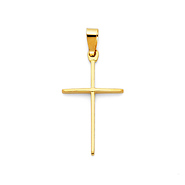 Slender Small 14K Yellow Gold Cross Pendant