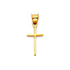 14K Yellow Gold Slender Cross Charm Pendant
