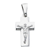 14K White Gold Jesus Cross Religious Charm Pendant