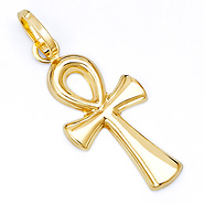 Medium 14K Yellow Gold Ankh Pendant