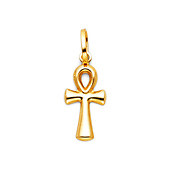 Small 14K Yellow Gold Ankh Pendant Charm
