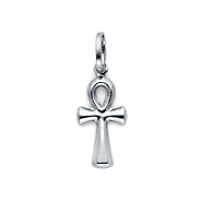 Small 14K White Gold Ankh Pendant Charm