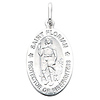14K White Gold Religious Saint Florian Medal Charm Pendant