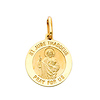 14K Yellow Gold Medium Religious Saint Jude Thaddeus Medal Charm Pendant