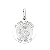 14K White Gold Medium Religious Saint Jude Thaddeus Medal Charm Pendant