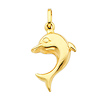 14K Yellow Gold Dolphin Charm Pendant