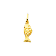 14K Yellow Gold  Fish Charm Pendant