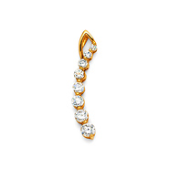 14K Yellow Gold CZ Cubic Zirconia Charm Pendant