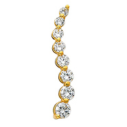 14K Yellow Gold CZ Cubic Zirconia Journey Charm Pendant