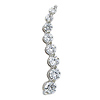 14K White Gold CZ Cubic Zirconia Journey Charm Pendant